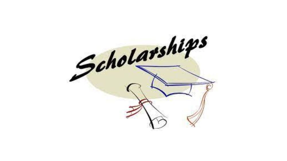 Scholarships with clip art of diploma and grad cap